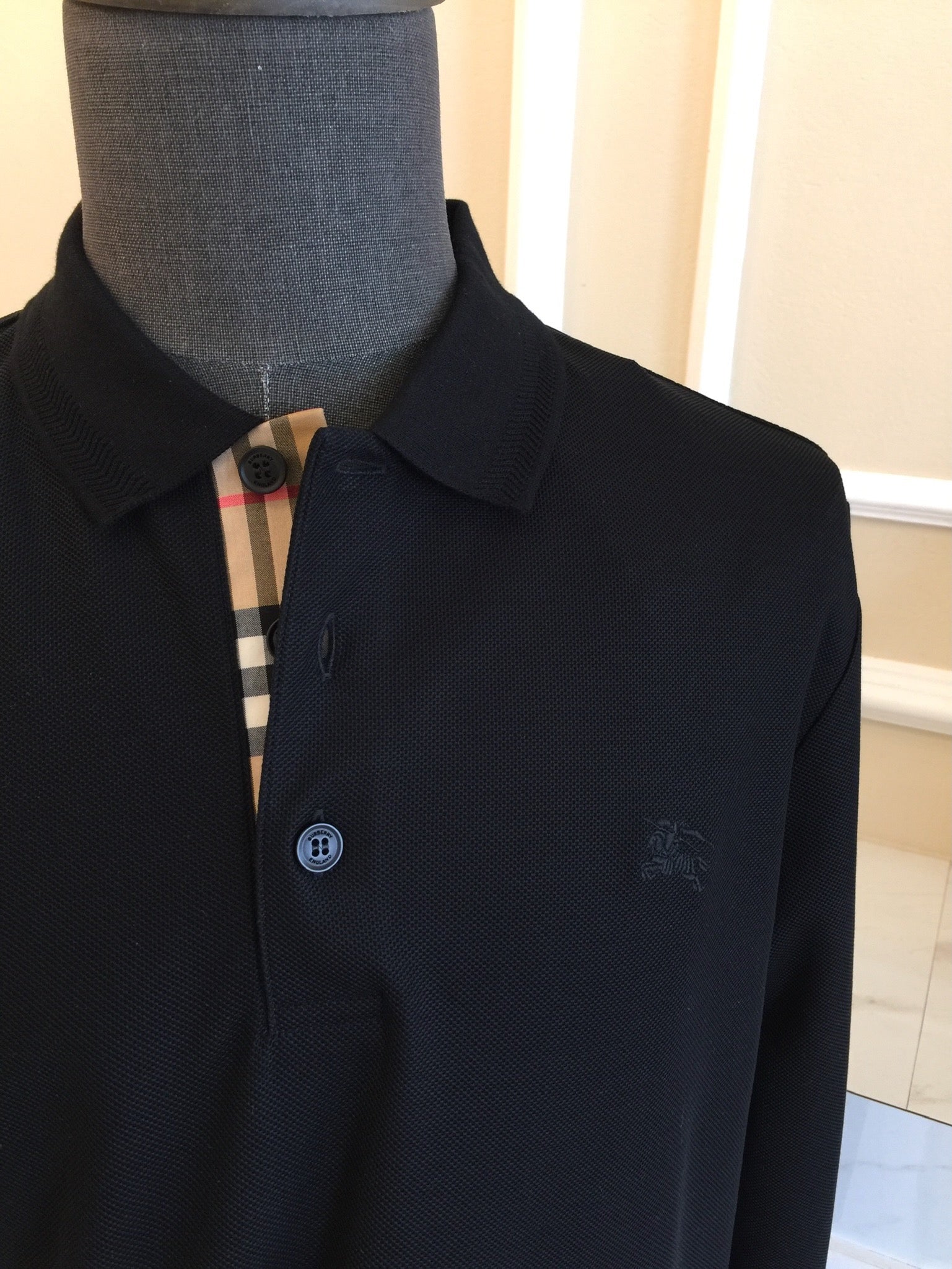 Mens long sleeve burberry polo online