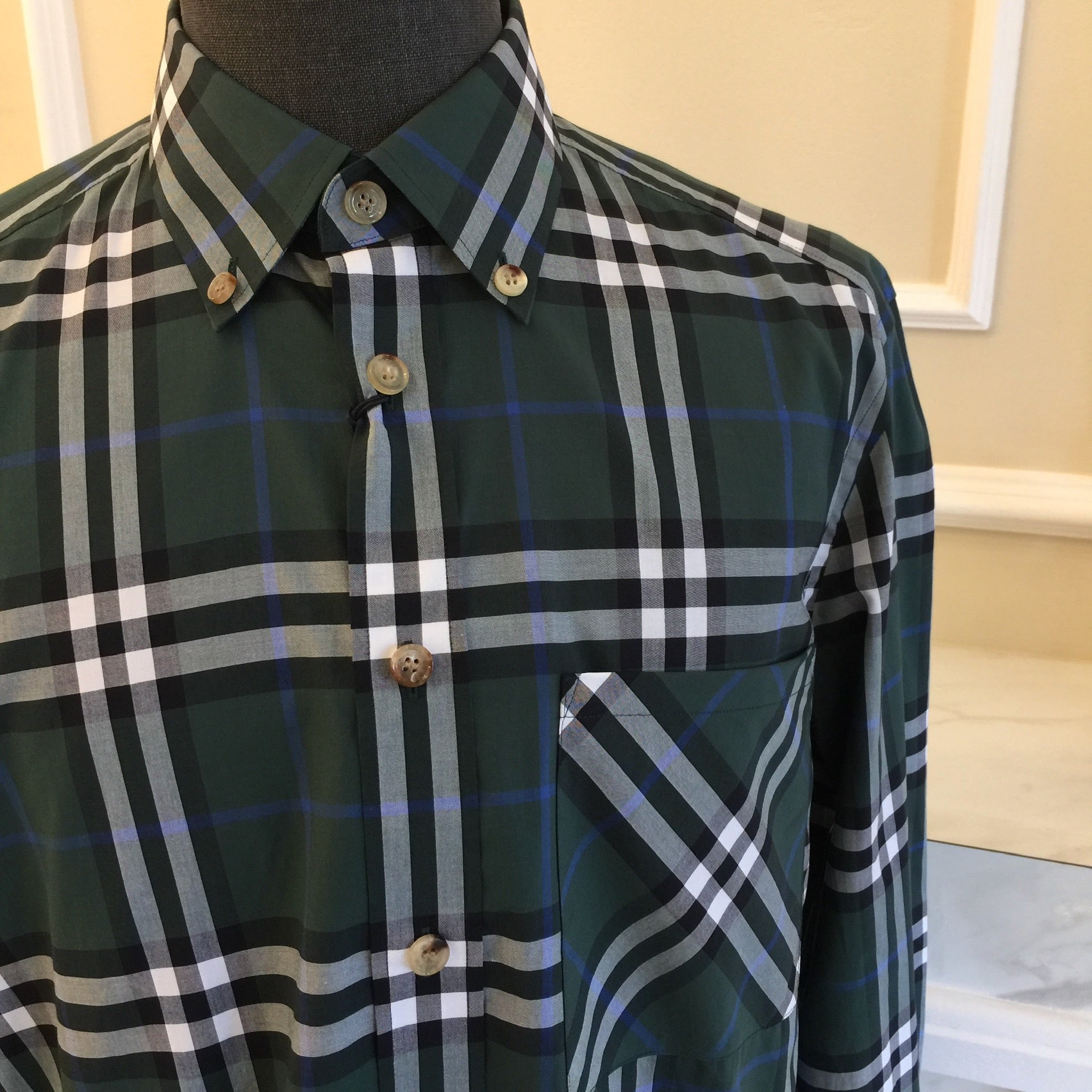 Burberry Men s Checkered Long Sleeve Shirt One Designers Boutique